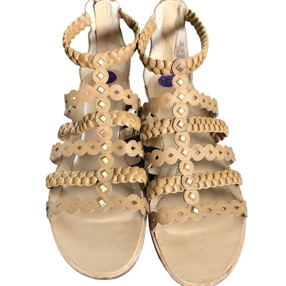 Franco Sarto Women's Beryl Tan Studded Gladiator Festival Sandal 8.5M Zip Back - Picture 6 of 6
